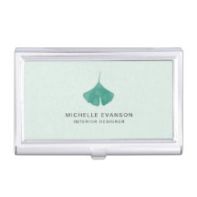 Mint Green Ginkgo Leaf Logo Minimalist