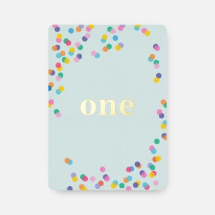 Mint Green Girl First Birthday Confetti Gold Foil Folie Uitnodiging