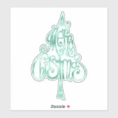 Mint Green Glam Kerstmis Sticker (Vel)
