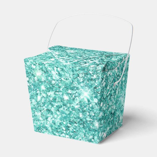 Mint Green Glitter Bedankdoosjes (Voorkant Zijde)