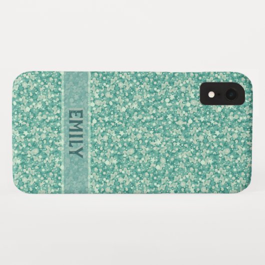 Mint Green Glitter Case-Mate iPhone Case (Achterkant (horizontaal))