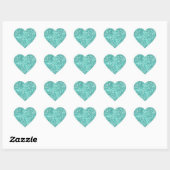 Mint Green Glitter Hart Sticker (Vel)