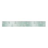 Mint Green Glitter Kerstbomen Grosgrain Lint (Voorkant)