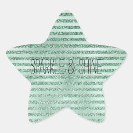  Mint Green Glitter Ombre Stripes Ster Sticker