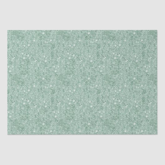 Mint Green Glitter Sequin Decorting Kerstmis Tissuepapier (Voorkant)