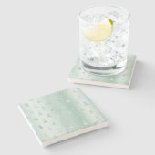 Mint Green Glitter Sparkle Kerstbomen Stenen Onderzetter (Zijkant)