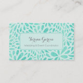 Mint Green Glitter Splash Pattern Visitekaartje (Voorkant)