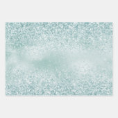 Mint Green Glitzy Glitter Inpakpapier Vel (Voorkant)