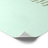 Mint Green & Gold 7 Table Wedding Seating Chart Poster (Hoek)