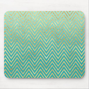 Mint Green Gold Glam Chevron Ombre Muismat