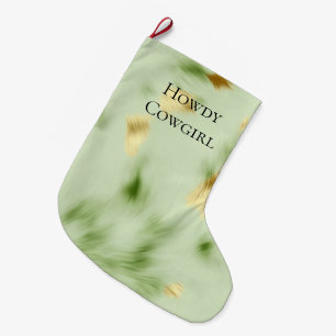 Mint Green Gold Koeienhuid Grote Kerstsok