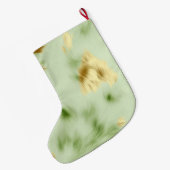 Mint Green Gold Koeienhuid Grote Kerstsok (Achterkant (Hangend))