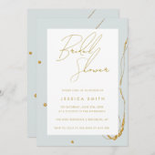 Mint Green Gold Parties scintillant Invitation de  (Devant / Derrière)