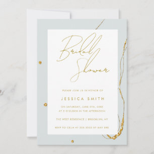 Mint Green Gold Parties scintillant Invitation de