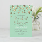 Mint Green Gold Parties scintillant Invitation de  (Debout devant)