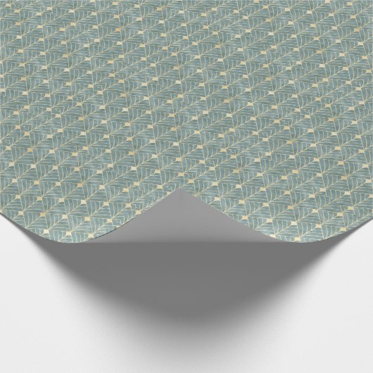 Mint Green, goud, Art Decopatroon, , retro, me Cadeaupapier (Hoek)
