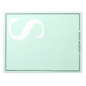 Mint Green Graphic Monogram Persoonlijke naam Notitieblok (Voorkant)