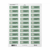 Mint Green Grey Chevron Patterned Monogrammed Etiket (Full Sheet)