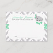 Mint Green & Grey Olifant Baby shower SM - Advies Afsprakenkaartje (Voorkant)