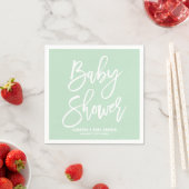 Mint Green Hand Geletterd Baby shower Papier serve Servetten (Insitu)