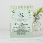 Mint Green Hanging Vines Ramadan Iftar Invitation (Debout devant)