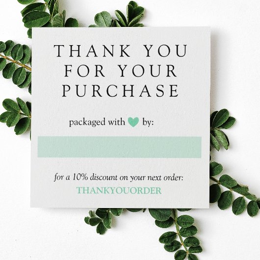 Mint Green Heart Merci pour commander les médias s