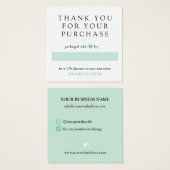 Mint Green Heart Merci pour commander les médias s (Devant & derrière)