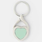 Mint Green Heart Metal Sleutelhanger (Voorkant)