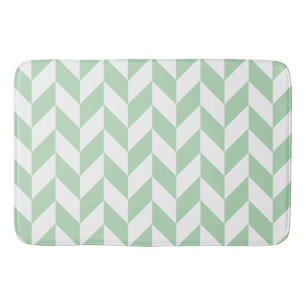 Mint Green Herringbone Pattern Badmat
