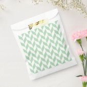 Mint Green Herringbone Pattern Bedankzakje (Gezegeld)
