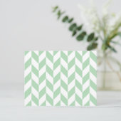 Mint Green Herringbone Pattern Briefkaart (Staand voorkant)