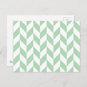 Mint Green Herringbone Pattern Briefkaart (Voorkant / Achterkant)