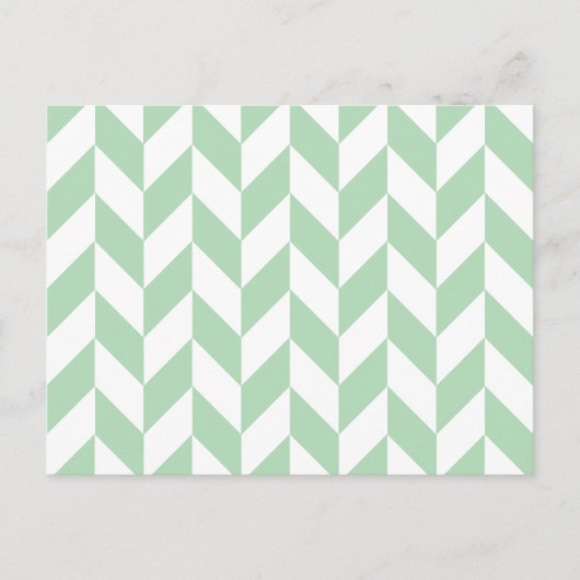 Mint Green Herringbone Pattern Briefkaart (Voorkant)