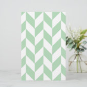 Mint Green Herringbone Pattern Briefpapier (Staand voorkant)