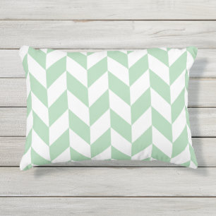 Mint Green Herringbone Pattern Buitenkussen
