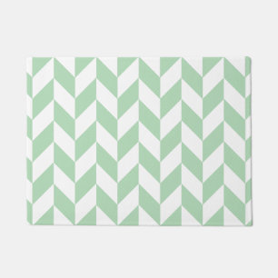 Mint Green Herringbone Pattern Deurmat