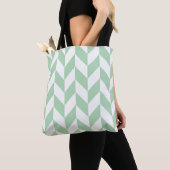Mint Green Herringbone Pattern Draagtas (Dichtbij)