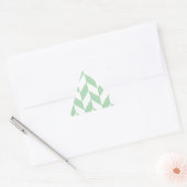 Mint Green Herringbone Pattern Driehoek Sticker (Envelop)