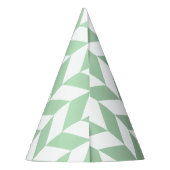 Mint Green Herringbone Pattern Feesthoedjes (Achterkant)