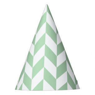 Mint Green Herringbone Pattern Feesthoedjes