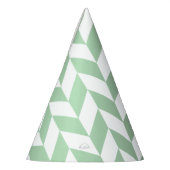 Mint Green Herringbone Pattern Feesthoedjes (Links)