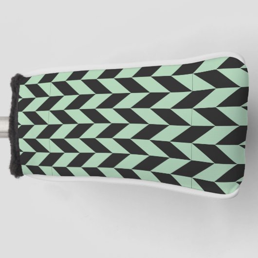 Mint Green Herringbone Pattern Golfheadcover (Voorkant)