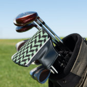 Mint Green Herringbone Pattern Golfheadcover (Insitu)