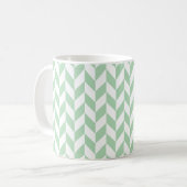 Mint Green Herringbone Pattern Koffiemok (Voorkant links)