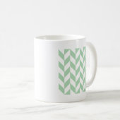 Mint Green Herringbone Pattern Koffiemok (Voorkant rechts)