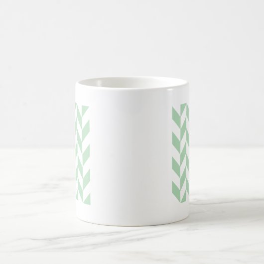 Mint Green Herringbone Pattern Koffiemok (Center)