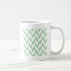 Mint Green Herringbone Pattern Koffiemok