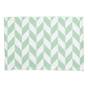 Mint Green Herringbone Pattern Kussensloop
