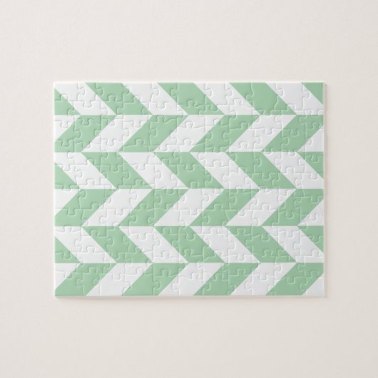 Mint Green Herringbone Pattern Legpuzzel (Horizontaal)