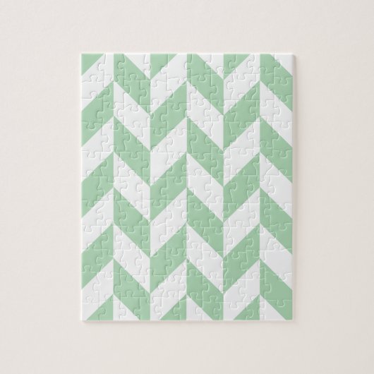 Mint Green Herringbone Pattern Legpuzzel (Verticaal)